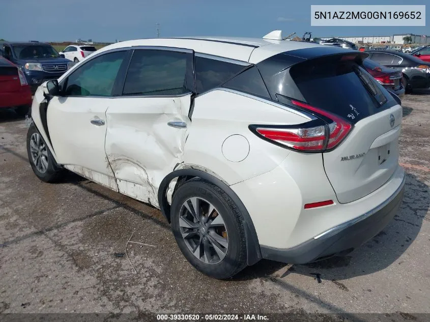 2016 Nissan Murano S VIN: 5N1AZ2MG0GN169652 Lot: 39330520