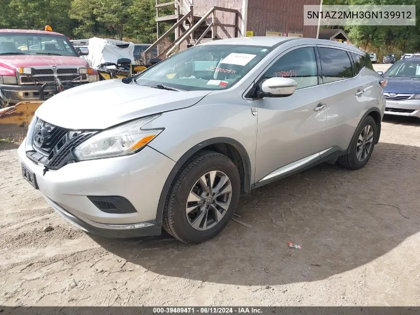 5N1AZ2MH3GN139912 2016 Nissan Murano S