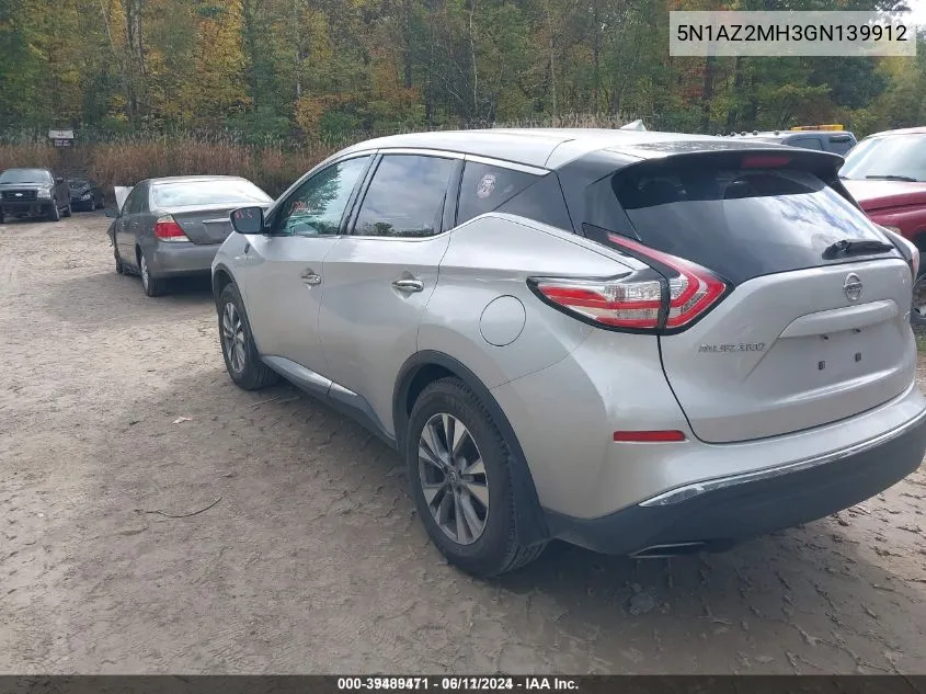 2016 Nissan Murano S VIN: 5N1AZ2MH3GN139912 Lot: 39489471