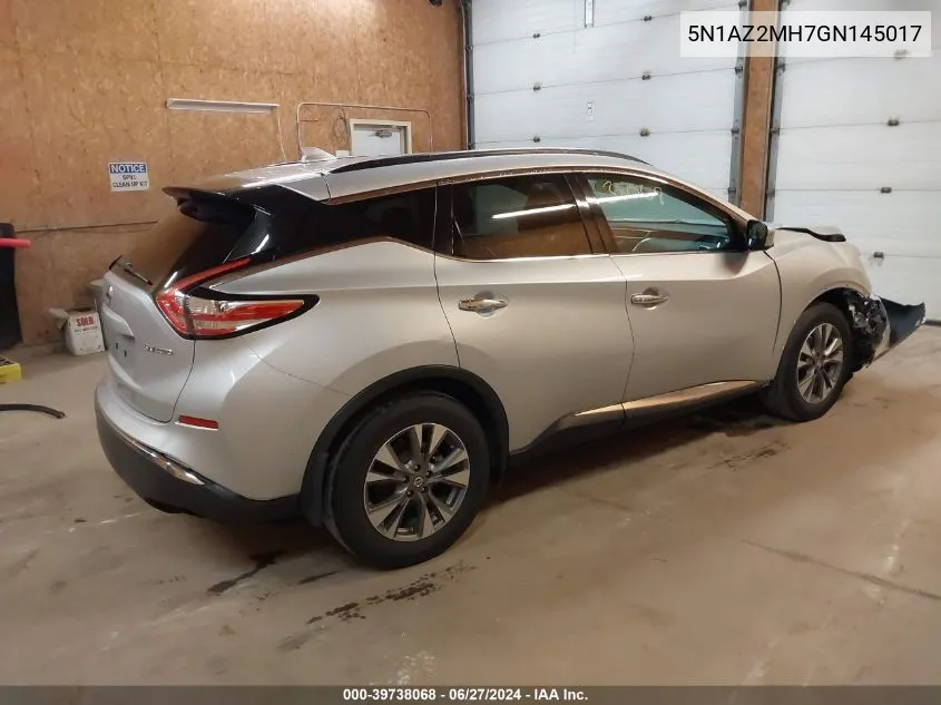 5N1AZ2MH7GN145017 2016 Nissan Murano Sv