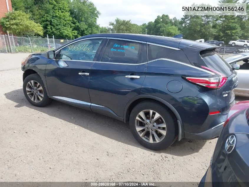 2016 Nissan Murano S VIN: 5N1AZ2MH0GN156246 Lot: 39838168