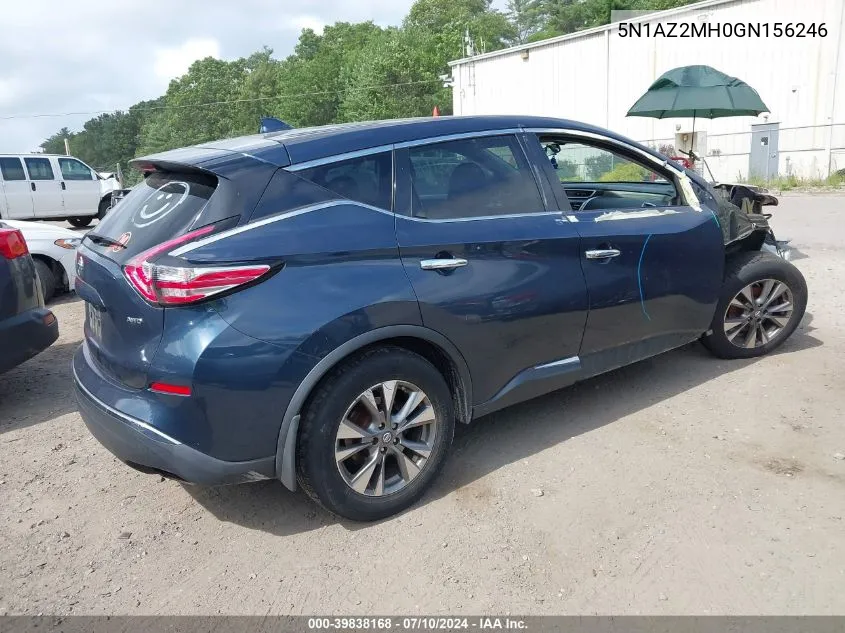 2016 Nissan Murano S VIN: 5N1AZ2MH0GN156246 Lot: 39838168