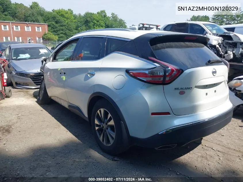 2016 Nissan Murano Sl VIN: 5N1AZ2MH0GN120329 Lot: 39852402