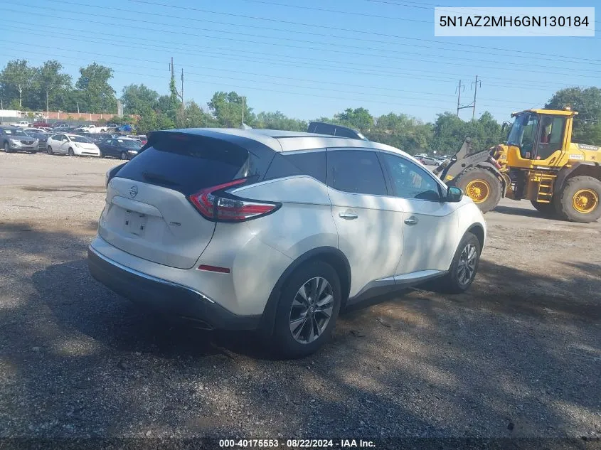 2016 Nissan Murano S VIN: 5N1AZ2MH6GN130184 Lot: 40175553