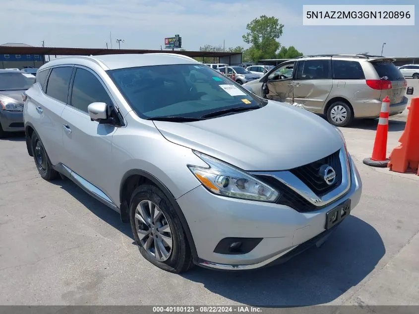 2016 Nissan Murano Sl VIN: 5N1AZ2MG3GN120896 Lot: 40180123