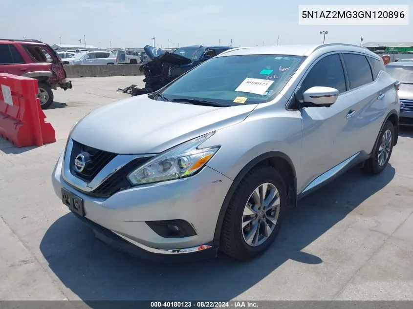 2016 Nissan Murano Sl VIN: 5N1AZ2MG3GN120896 Lot: 40180123