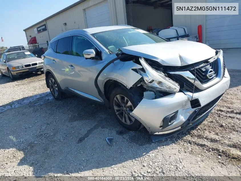 5N1AZ2MG5GN111472 2016 Nissan Murano Sl