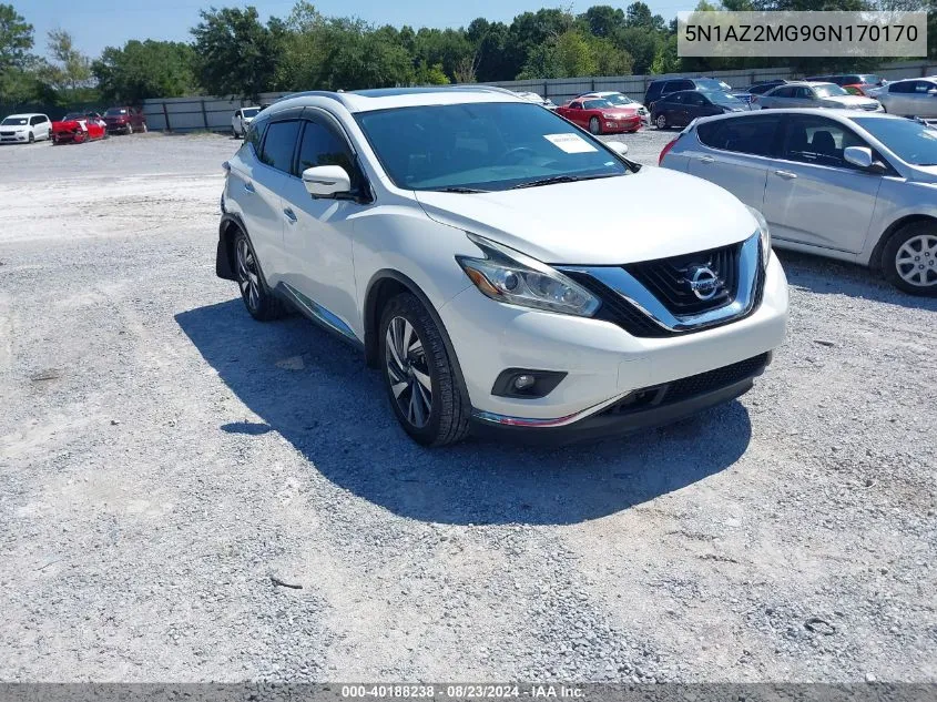 2016 Nissan Murano Platinum VIN: 5N1AZ2MG9GN170170 Lot: 40188238