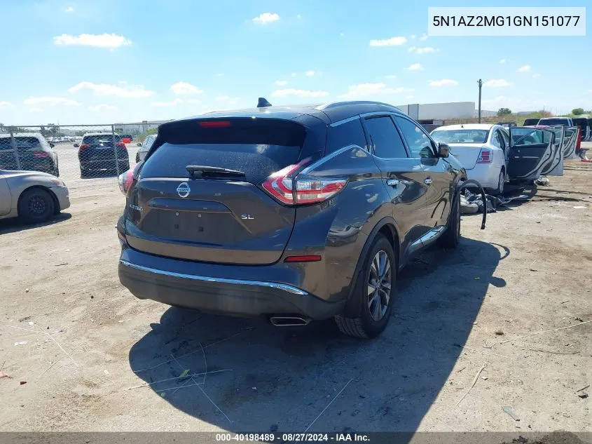 5N1AZ2MG1GN151077 2016 Nissan Murano Sl