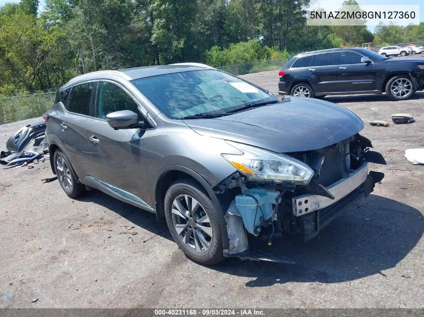 2016 Nissan Murano Sl VIN: 5N1AZ2MG8GN127360 Lot: 40231168