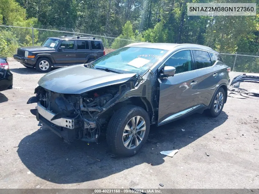 2016 Nissan Murano Sl VIN: 5N1AZ2MG8GN127360 Lot: 40231168