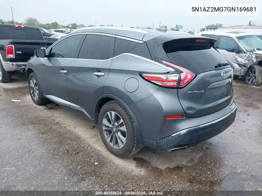 2016 Nissan Murano S/Sl/Sv/Platinum VIN: 5N1AZ2MG7GN169681 Lot: 40259624