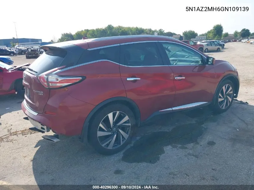 5N1AZ2MH6GN109139 2016 Nissan Murano S/Sl/Sv/Platinum