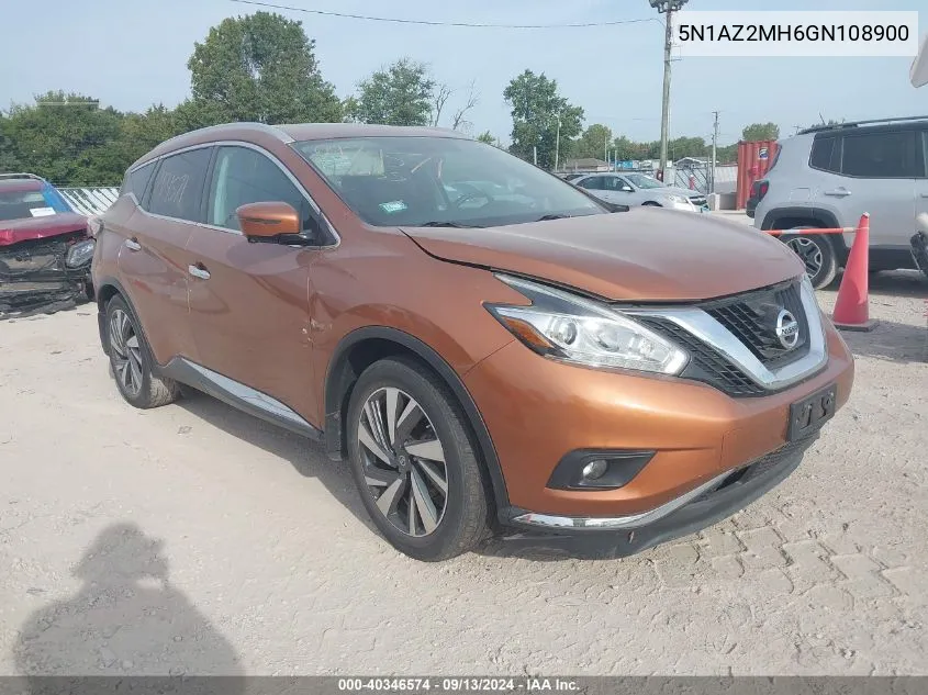 2016 Nissan Murano S/Sl/Sv/Platinum VIN: 5N1AZ2MH6GN108900 Lot: 40346574