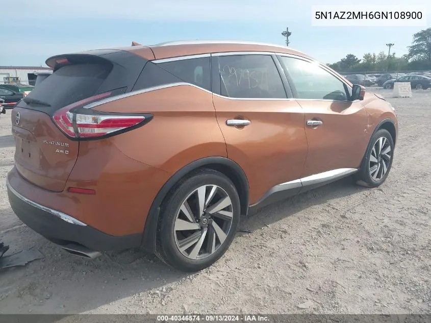 5N1AZ2MH6GN108900 2016 Nissan Murano S/Sl/Sv/Platinum