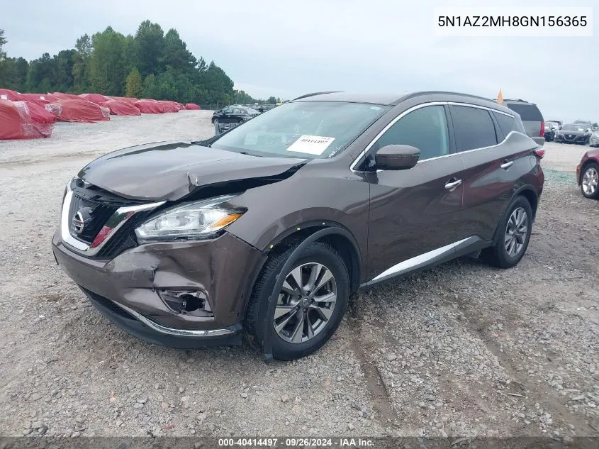 5N1AZ2MH8GN156365 2016 Nissan Murano Sv