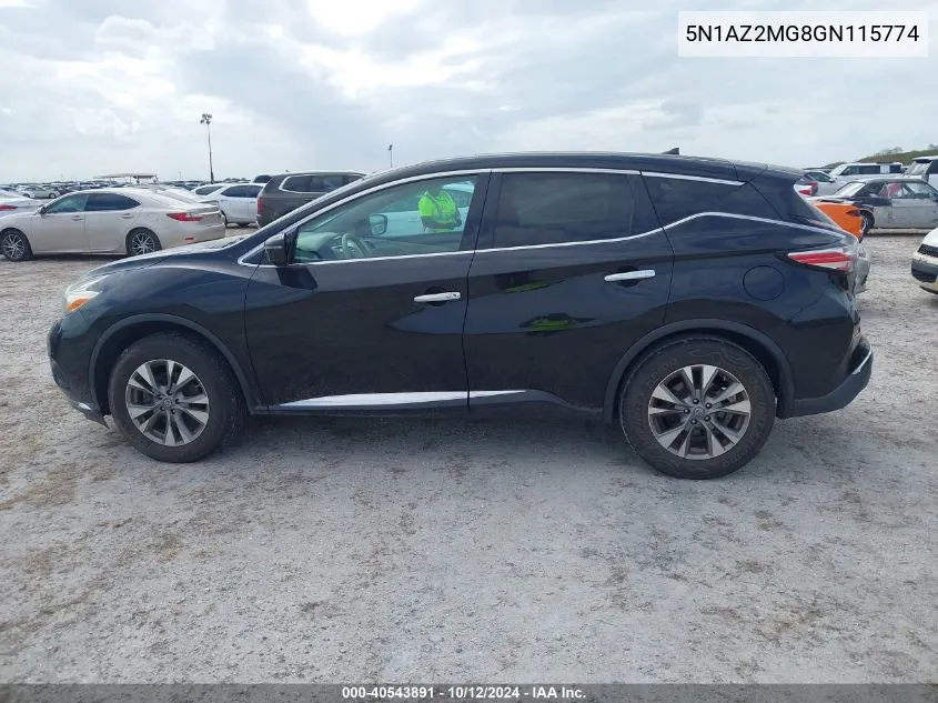 2016 Nissan Murano Platinum/S/Sl/Sv VIN: 5N1AZ2MG8GN115774 Lot: 40543891