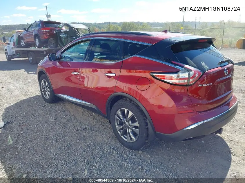 2016 Nissan Murano Platinum/S/Sl/Sv VIN: 5N1AZ2MH1GN108724 Lot: 40544582