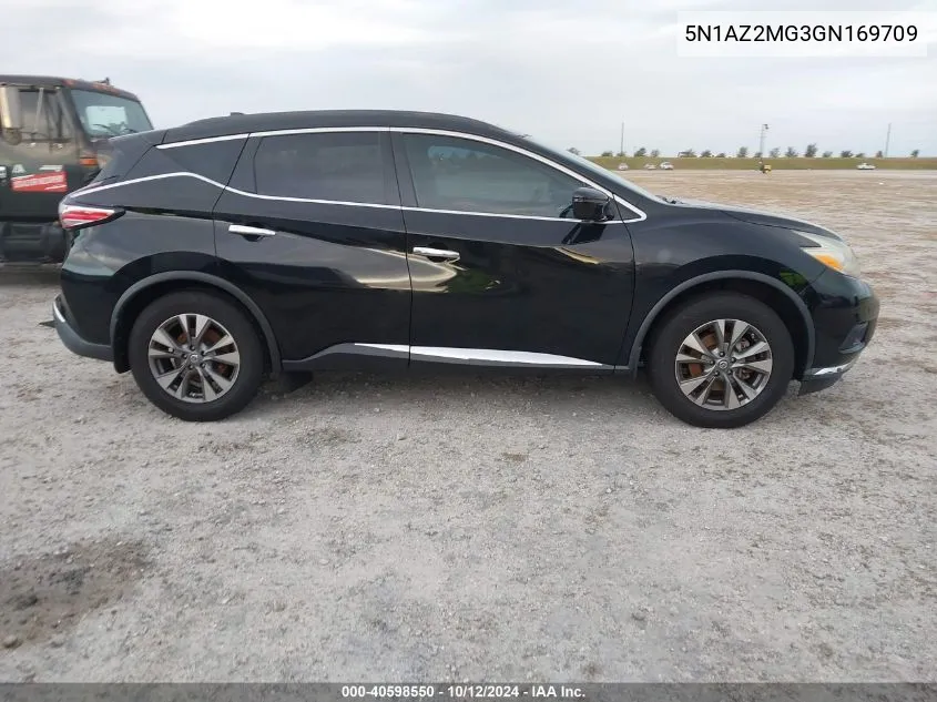 2016 Nissan Murano Sv VIN: 5N1AZ2MG3GN169709 Lot: 40598550