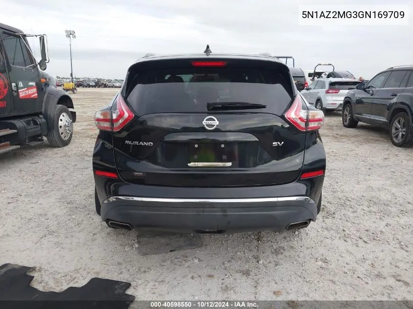 2016 Nissan Murano Sv VIN: 5N1AZ2MG3GN169709 Lot: 40598550