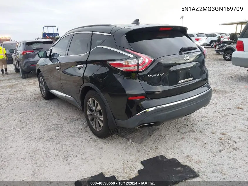 2016 Nissan Murano Sv VIN: 5N1AZ2MG3GN169709 Lot: 40598550