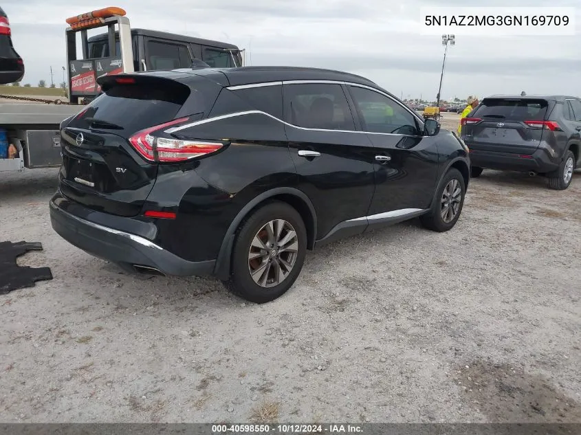 2016 Nissan Murano Sv VIN: 5N1AZ2MG3GN169709 Lot: 40598550