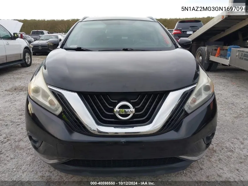 2016 Nissan Murano Sv VIN: 5N1AZ2MG3GN169709 Lot: 40598550