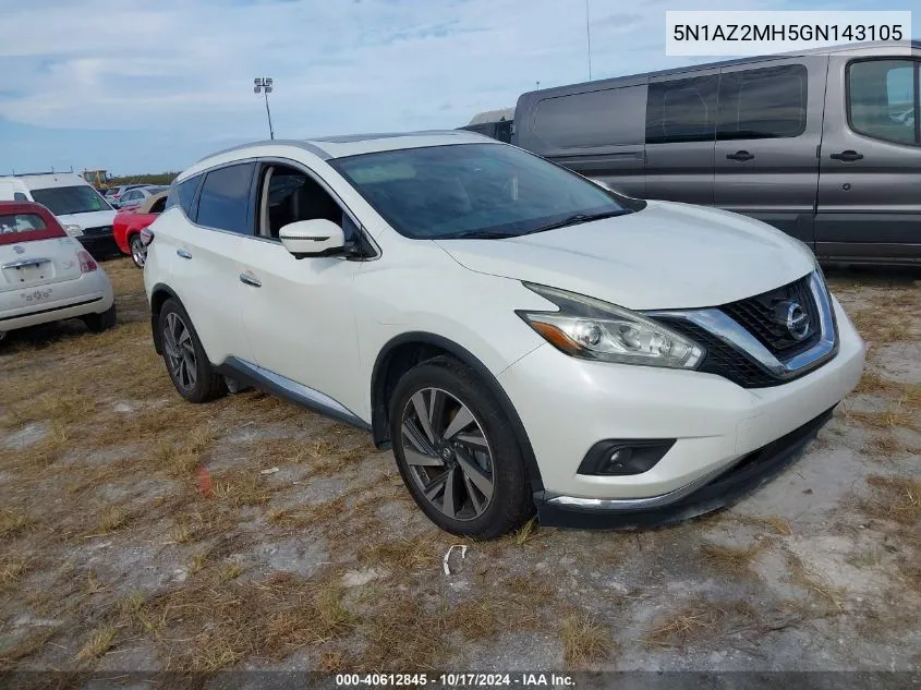 2016 Nissan Murano Platinum/S/Sl/Sv VIN: 5N1AZ2MH5GN143105 Lot: 40612845