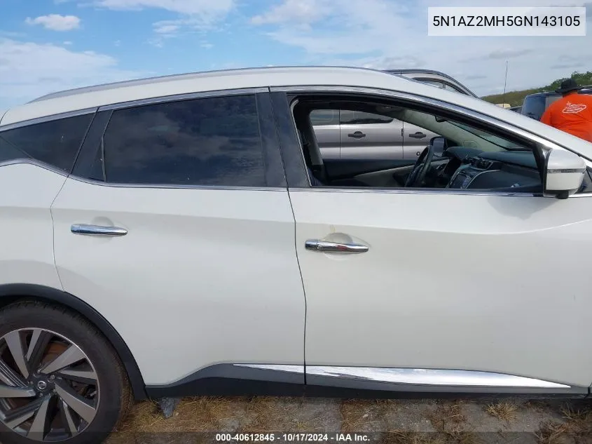 5N1AZ2MH5GN143105 2016 Nissan Murano Platinum/S/Sl/Sv