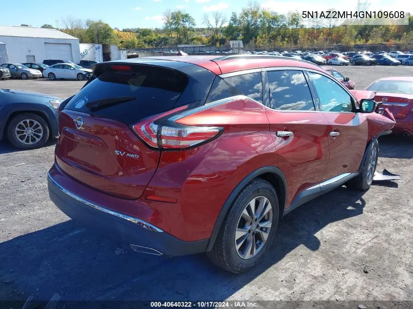 2016 Nissan Murano Platinum/S/Sl/Sv VIN: 5N1AZ2MH4GN109608 Lot: 40640322