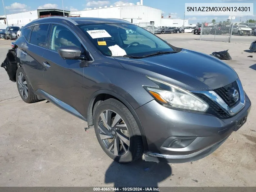 2016 Nissan Murano Platinum VIN: 5N1AZ2MGXGN124301 Lot: 40657944