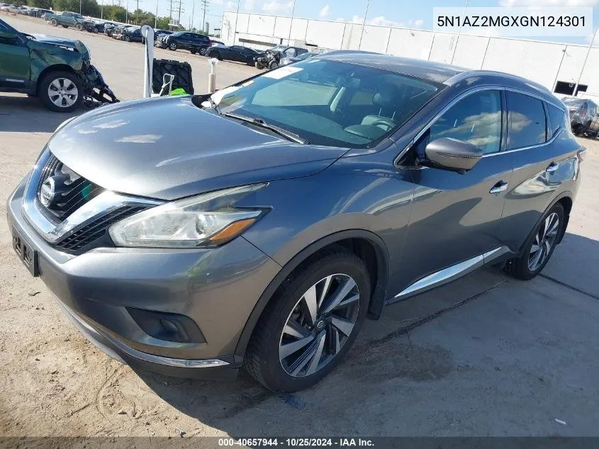 2016 Nissan Murano Platinum VIN: 5N1AZ2MGXGN124301 Lot: 40657944