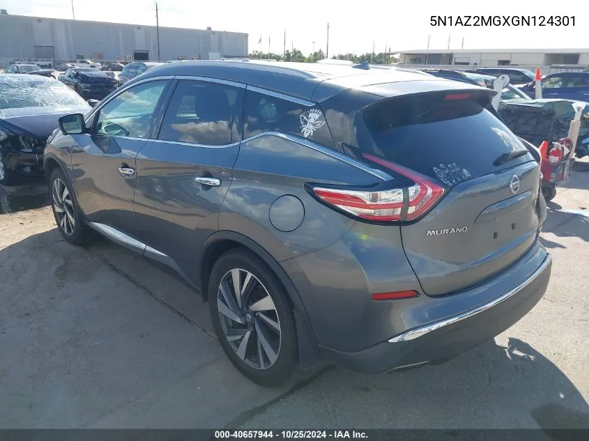 5N1AZ2MGXGN124301 2016 Nissan Murano Platinum