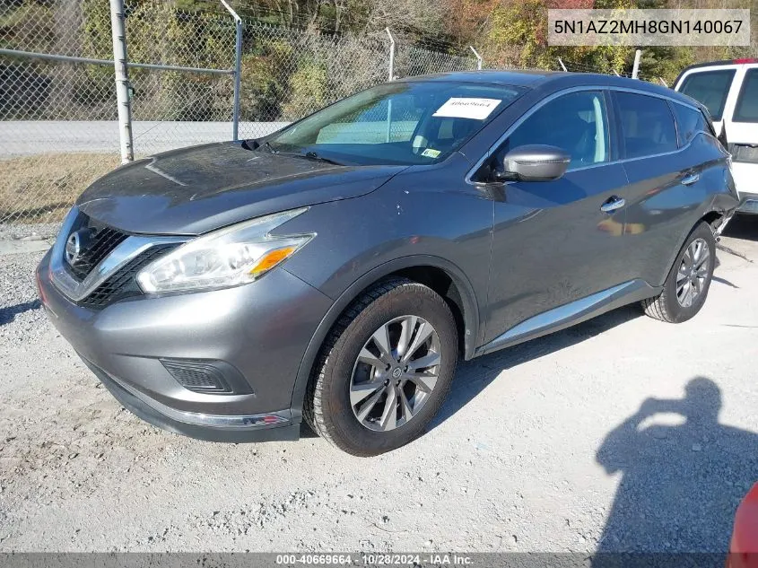 5N1AZ2MH8GN140067 2016 Nissan Murano Platinum/S/Sl/Sv