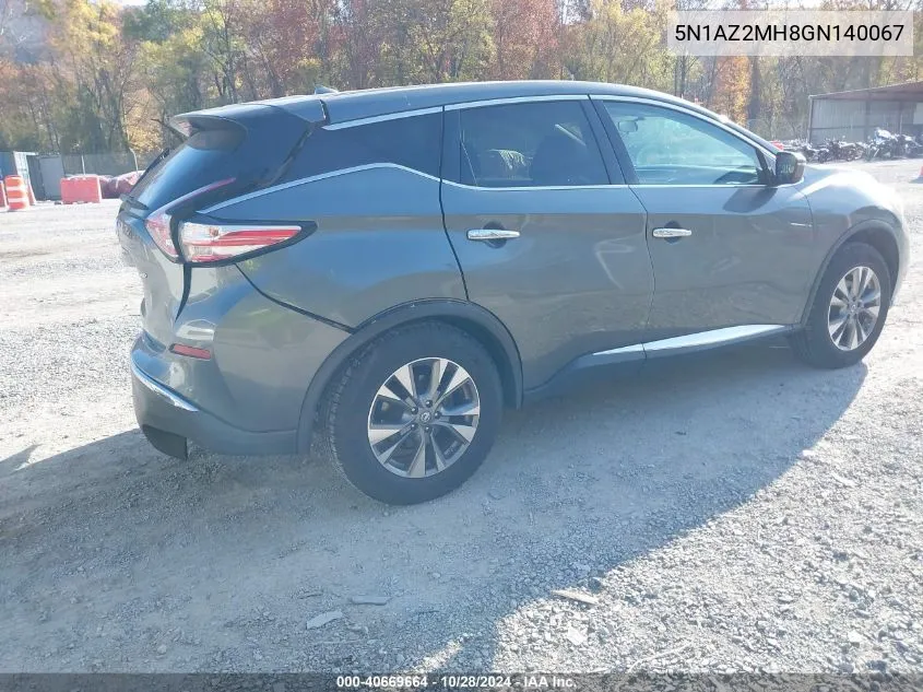 5N1AZ2MH8GN140067 2016 Nissan Murano Platinum/S/Sl/Sv