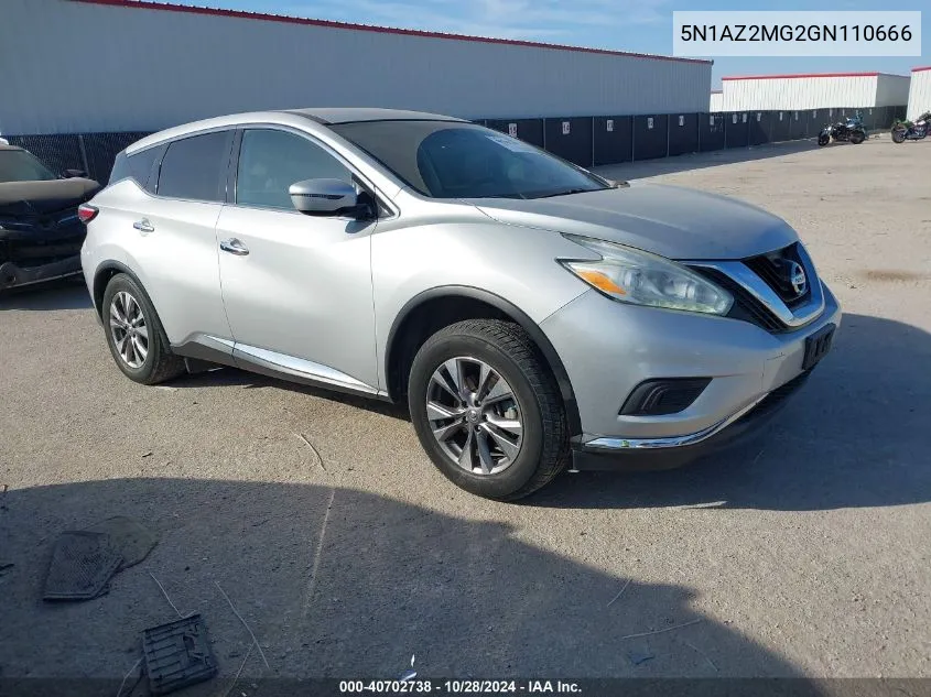 2016 Nissan Murano Platinum/S/Sl/Sv VIN: 5N1AZ2MG2GN110666 Lot: 40702738