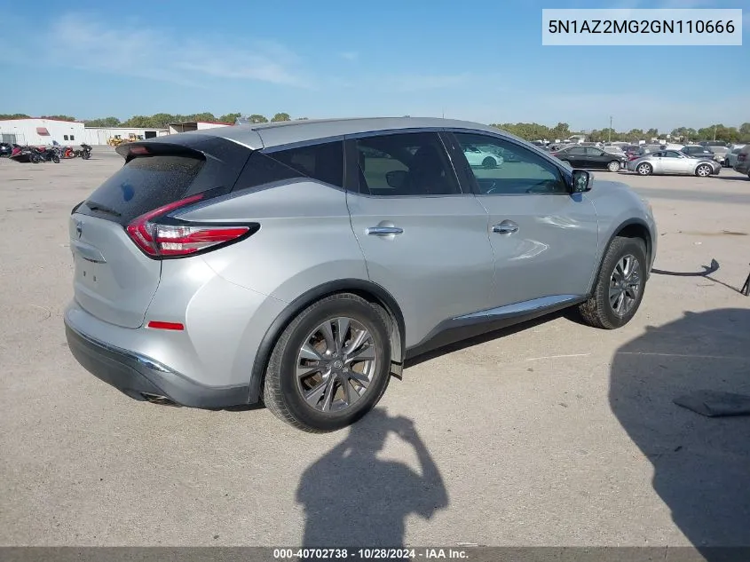 2016 Nissan Murano Platinum/S/Sl/Sv VIN: 5N1AZ2MG2GN110666 Lot: 40702738