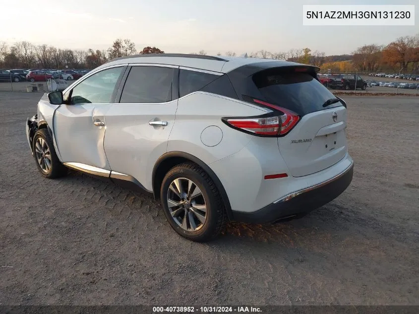 2016 Nissan Murano Sv VIN: 5N1AZ2MH3GN131230 Lot: 40738952