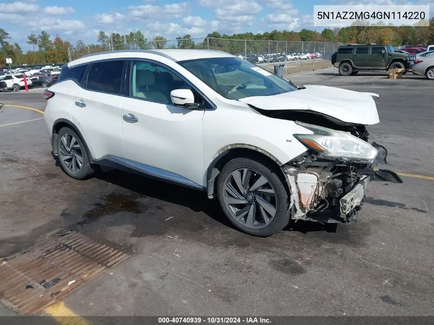 5N1AZ2MG4GN114220 2016 Nissan Murano Platinum