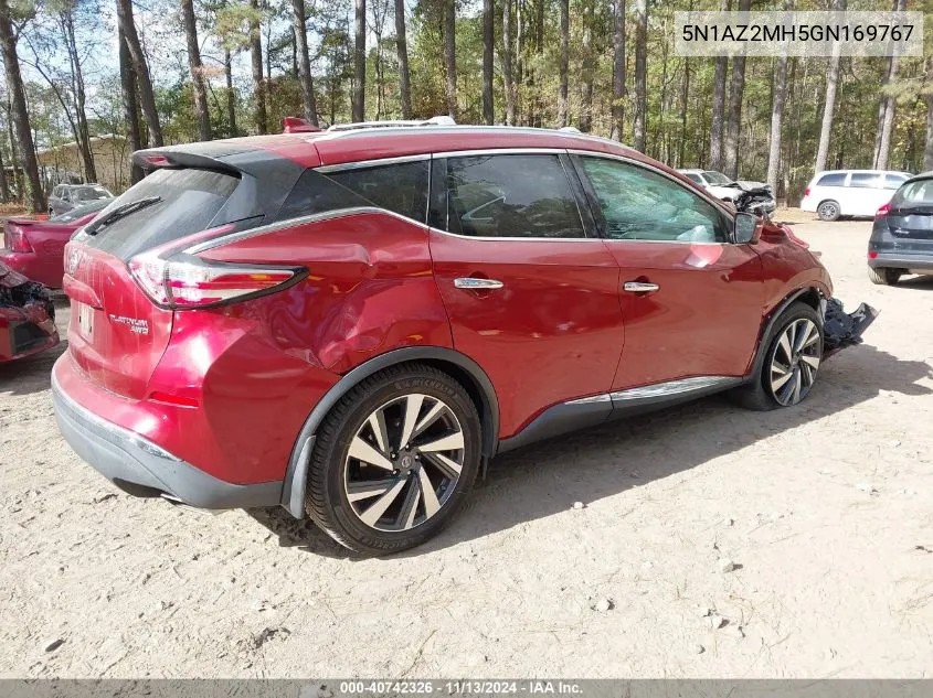 5N1AZ2MH5GN169767 2016 Nissan Murano Platinum