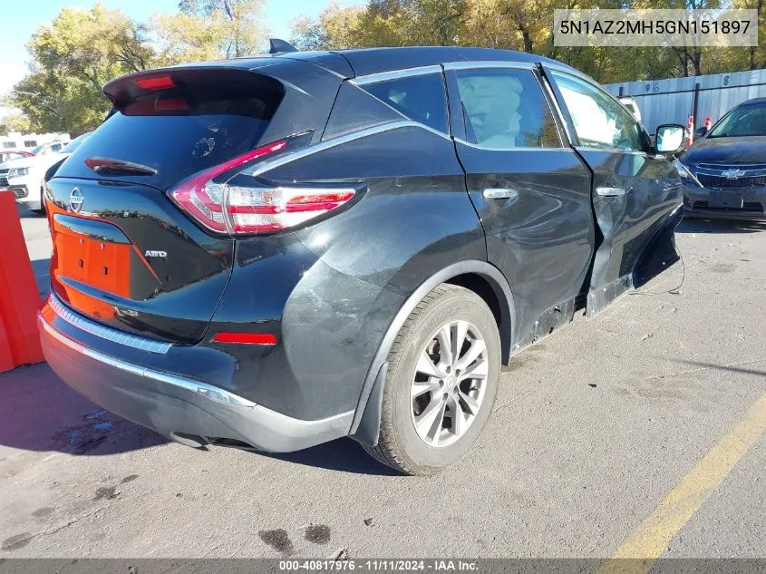 2016 Nissan Murano S VIN: 5N1AZ2MH5GN151897 Lot: 40817976