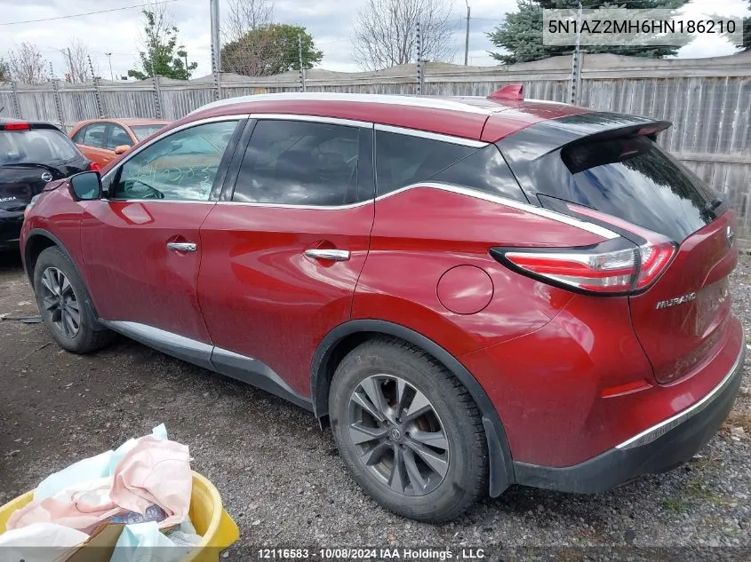 2017 Nissan Murano VIN: 5N1AZ2MH6HN186210 Lot: 12116583