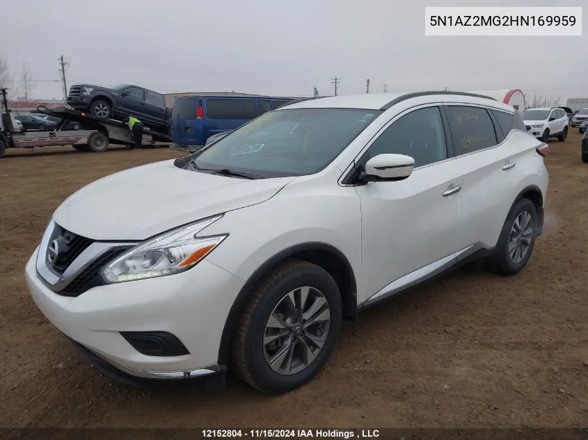 2017 Nissan Murano S/Sl/Sv/Platinum VIN: 5N1AZ2MG2HN169959 Lot: 12152804