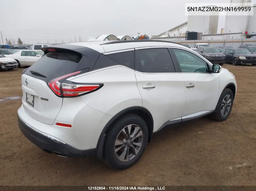 2017 Nissan Murano S/Sl/Sv/Platinum VIN: 5N1AZ2MG2HN169959 Lot: 12152804