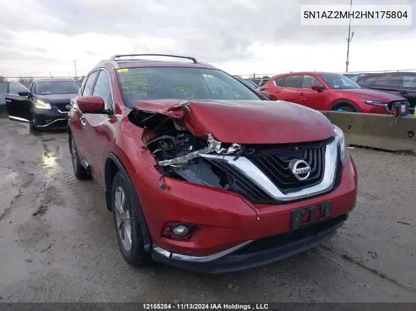 2017 Nissan Murano VIN: 5N1AZ2MH2HN175804 Lot: 12155284