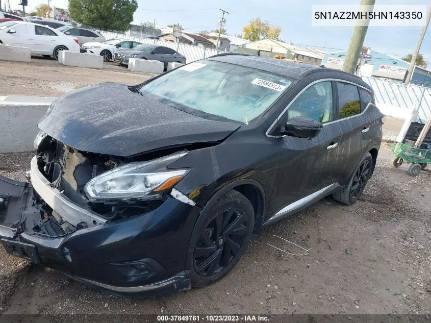 5N1AZ2MH5HN143350 2017 Nissan Murano Platinum