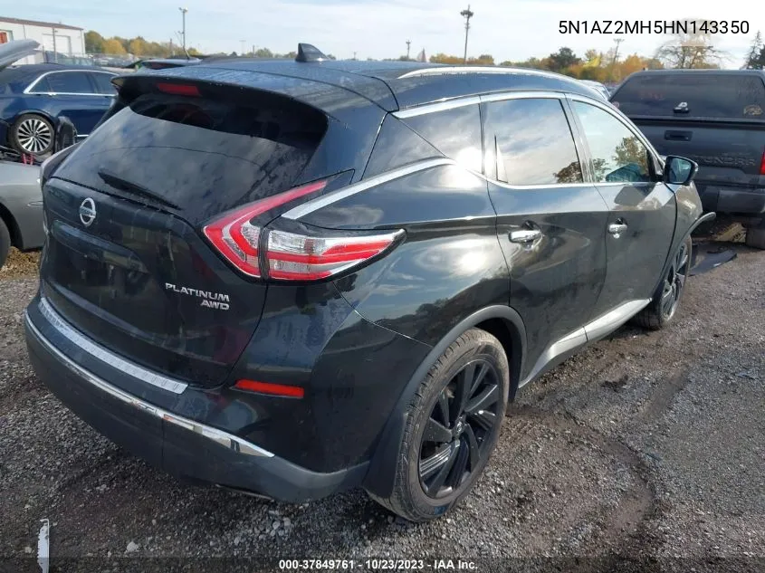 2017 Nissan Murano Platinum VIN: 5N1AZ2MH5HN143350 Lot: 37849761