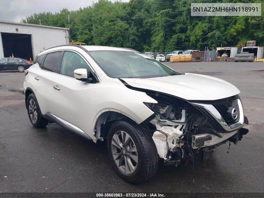 2017 Nissan Murano Sv VIN: 5N1AZ2MH6HN118991 Lot: 38603963