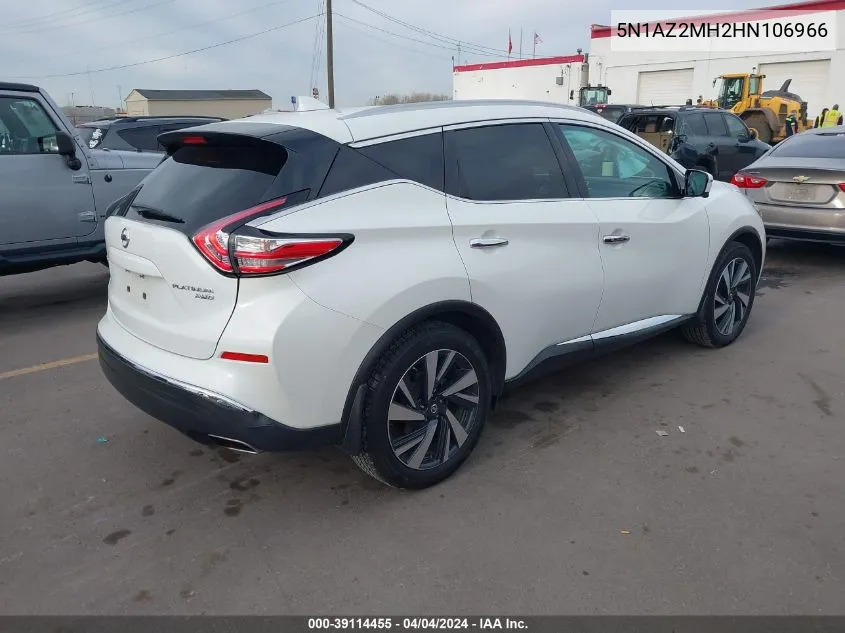 2017 Nissan Murano Platinum VIN: 5N1AZ2MH2HN106966 Lot: 39114455