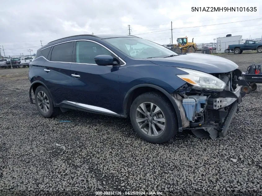 2017 Nissan Murano Sv VIN: 5N1AZ2MH9HN101635 Lot: 39237126